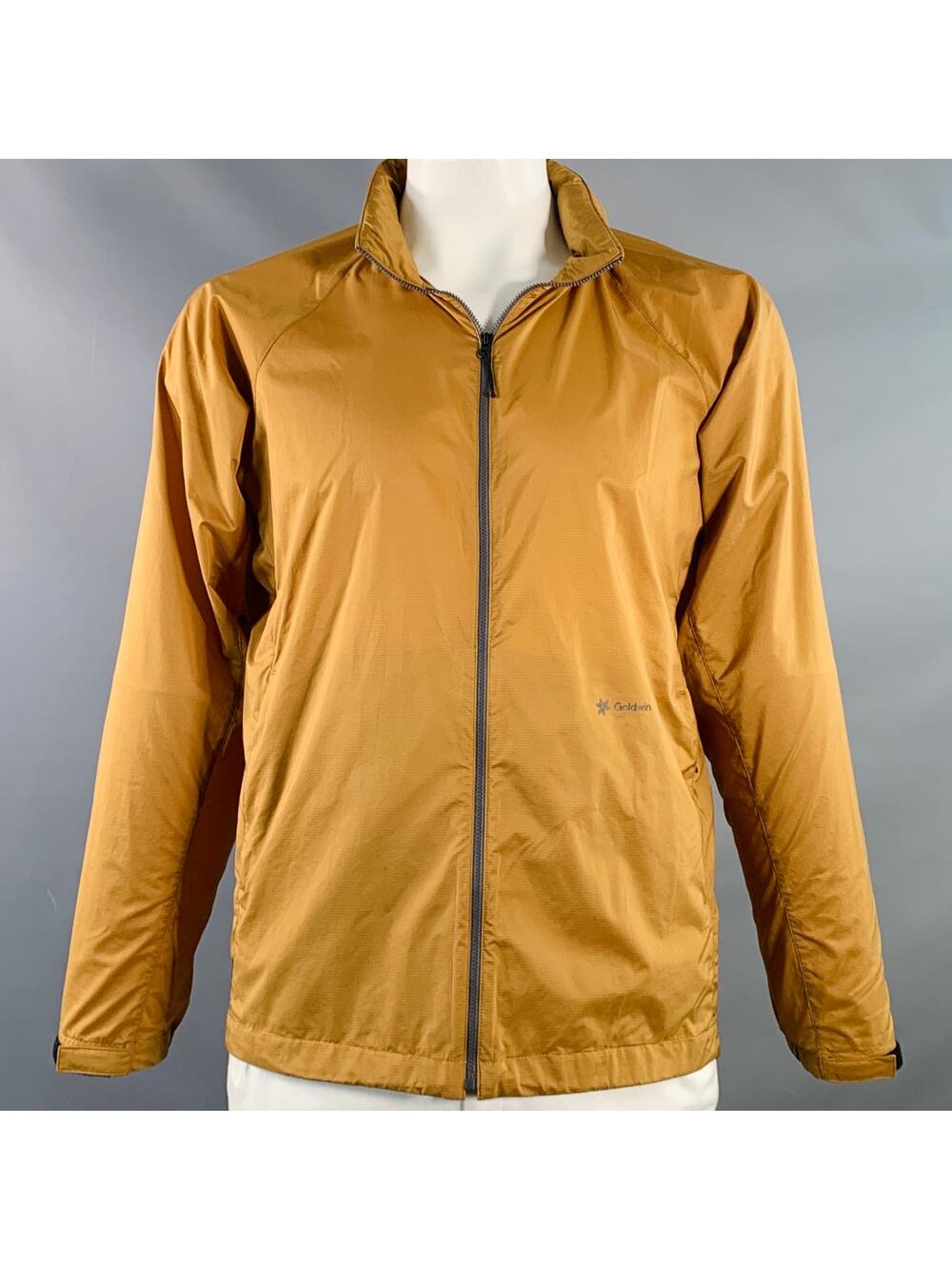 GOLDWIN Size L Brown Nylon Windbreaker Zip Up Jacket